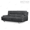 Neueste Ecke Modernes Design Schwarze Ledercouch